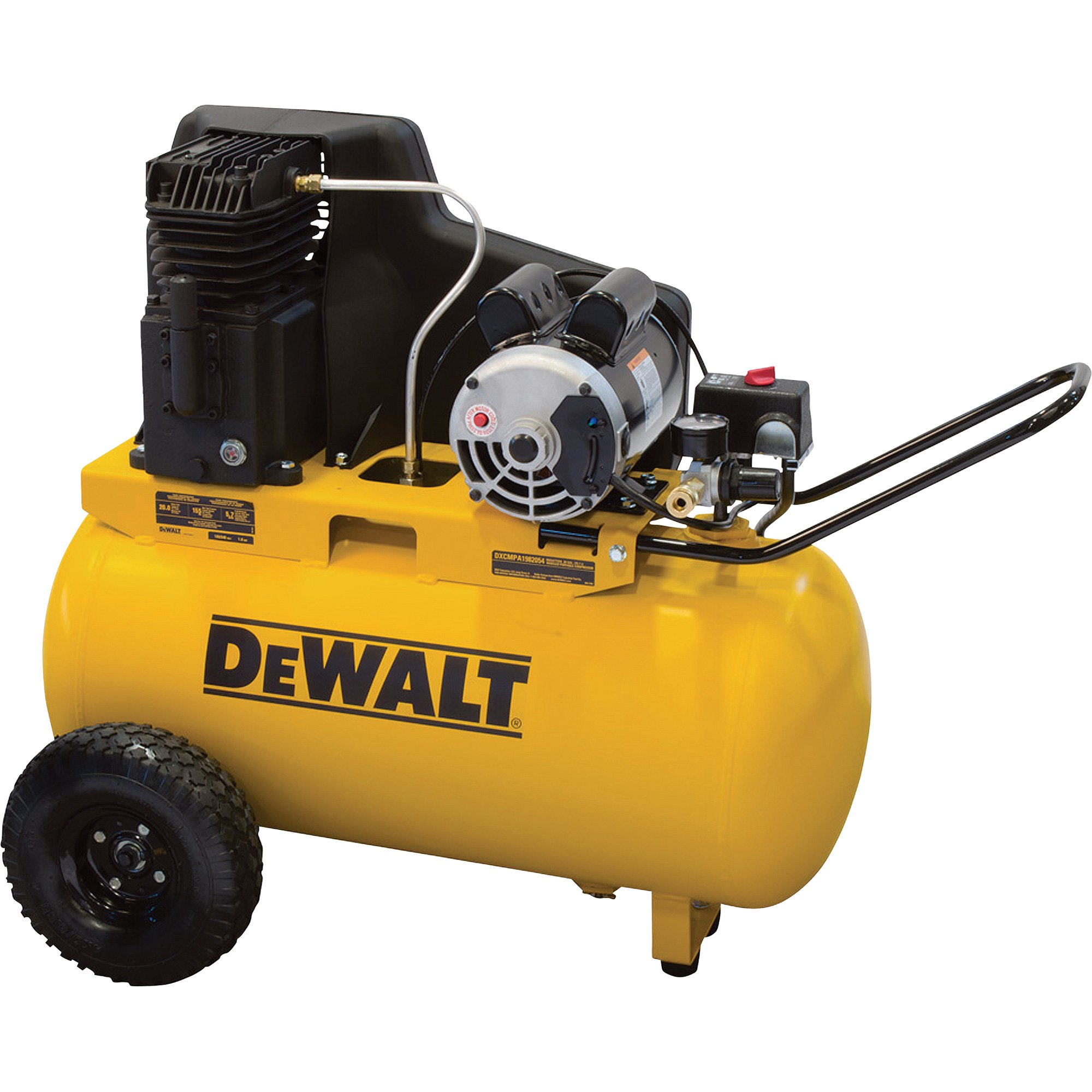 DEWALT Portable Electric Air Compressor — 1.9 HP, 20-Gallon Horizontal, 5.7 CFM, Model# DXCMPA1982054